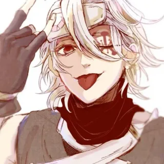 🎆 bac66c4e Tengen Uzui Demon Slayer Anime, Demon Slayer, Tengen Uzui, Jari tengah, Darah telegram sticker