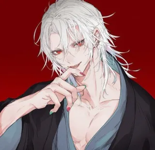 ✨ f0679f6f Anime, Manga, Postać, Fantasy, Czerwone oczy, Białe włosy telegram sticker