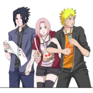 😄 dc20f30d Sasuke Naruto Anime, Cartoon, Figuren, Team, Naruto, Sasuke, Sakura telegram sticker
