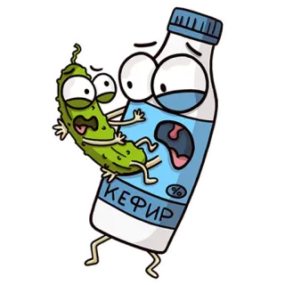 😱 b2398e24 КЕФИР คีเฟอร์, ผักดอง, เครื่องดื่ม, การ์ตูน telegram sticker