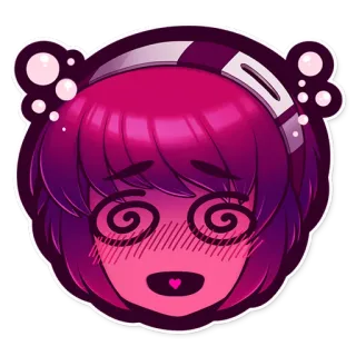 😍 b5147439 Dessin animé, Animé, Rose, Visage, Hypnotisé telegram sticker