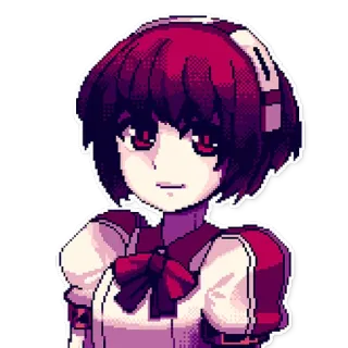 🙂 e3ef101a Anime, Fille, Pixel art, Portrait telegram sticker