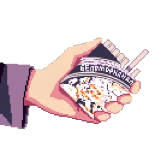 🚬 8fa4755d GENOMYKRER adesivo, pixel art, mano, carta, testo whatsapp sticker