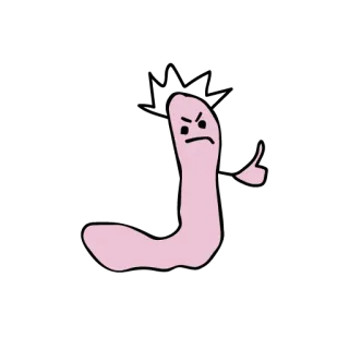 👍 e37fed3f verme, dedo do meio, ofensivo, desenho animado, gesto telegram sticker