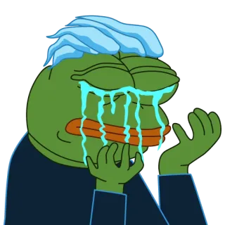 😭 9b2a0912 Pepe the Frog Pepe, frog, meme, crying, sad telegram sticker