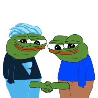 🤝 e10b6baf pepe the frog, handshake, meme, internet culture telegram sticker