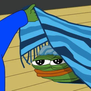 😉 e30de7dc Pepe the Frog Pepe the Frog, meme, internet meme, character, blanket telegram sticker