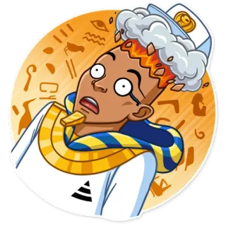 🤯 2d18ad4d sticker, egyptisch, cartoon, personage, oud egypte, hiërogliefen telegram sticker