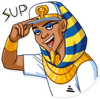 👋 34f7dc54 SUP Egyptisch, Farao, Cartoon, Groet, Man telegram sticker