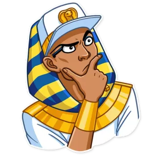 🤔 369de267 egyptisch, farao, denkend, cartoon, personage, egypte, oud telegram sticker