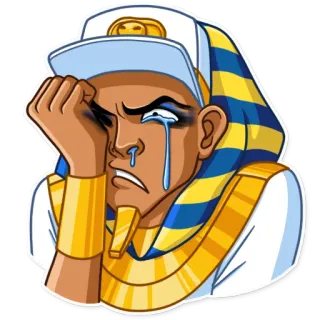 😢 3bb5a921 Emoji, Huilend, Verdrietig, Farao, Egyptisch, Sticker telegram sticker