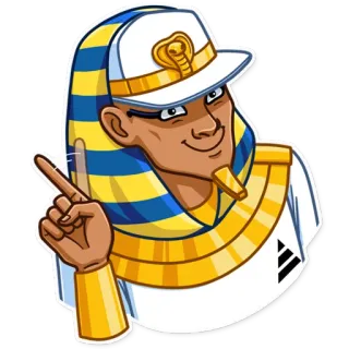 ☝️ 4e82b85d farao, egyptisch, egypt, koning, personage, cartoon telegram sticker