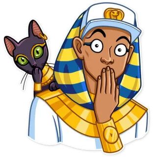 🤭 7d864db0 farao, egyptisch, kat, sticker, cartoon, Egypte telegram sticker