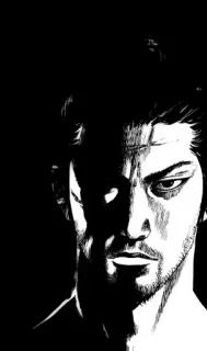 β 168955f3 musashi miyamoto, vagabond, manga, samurai, sword telegram sticker