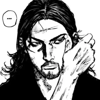 β 2ba12c3d Miyamoto Musashi Vagabond ... manga, samurai, warrior, musashi, vagabond, sword, historical, japan telegram sticker