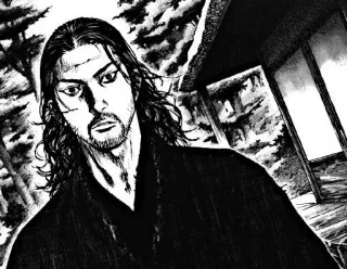 β 497993fe Miyamoto Musashi Vagabond manga, samurai, musashi, vagabond, sword telegram sticker