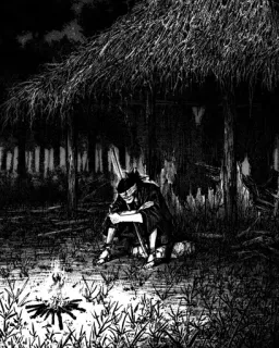 β 9af5f386 sword, samurai, hut, fire, manga, sad, weapon, katana telegram sticker