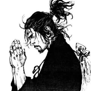 β db081837 Miyamoto Musashi Vagabond samurai, sword, manga, historical, warrior telegram sticker
