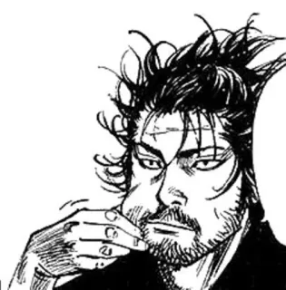 β ddab36ce manga, samurai, musashi, vagabond telegram sticker
