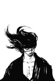 β e16f35d9 Miyamoto Musashi Vagabond samurai, manga, warrior, sword, historical, musashi telegram sticker