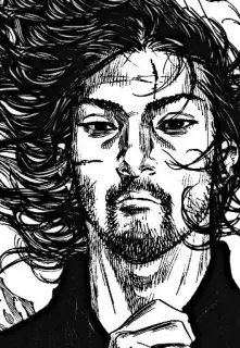 β f5de91c3 Miyamoto Musashi Vagabond samurai, manga, musashi, swordsman, vagabond telegram sticker