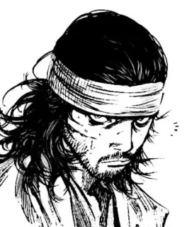 β fc26c8ce Miyamoto Musashi Vagabond samurai, manga, warrior, musashi, vagabond telegram sticker