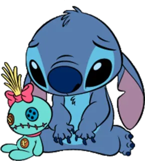 😔 24616347 Stitch Стич, Лило и Стич, Дисней, Грустный, Милый, Инопланетянин, Кукла вуду telegram sticker