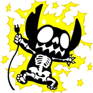 ⚡ 28bd3eb4 Stitch мультфильм, монстр, скелет, Стич, Лило и Стич telegram sticker