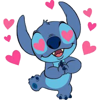 😍 296c9a4a Stitch Мультфильм, Инопланетянин, Любовь, Сердечки, Милый, Дисней, Анимация telegram sticker