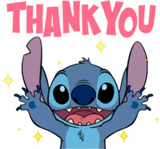 😗 6cc724e6 Stitch THANK YOU Стич, спасибо, милый, Дисней, Лило и Стич telegram sticker
