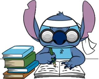 😑 79e9eb81 Stitch стич, диcней, лило и стич, учеба, мультфильм, персонаж, инопланетянин telegram sticker