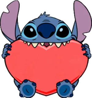 ❤ 8519e732 Stitch Стич, Дисней, сердце, любовь, милый telegram sticker