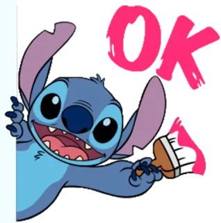👌 dd3697f0 Stitch OK мультфильм, персонаж, Стич, Дисней telegram sticker