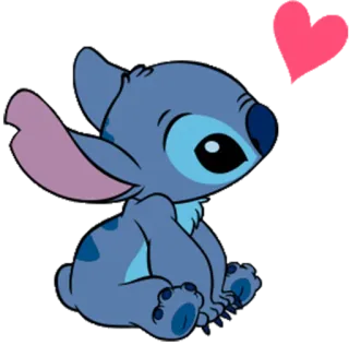 ❤ f07c8cb9 Stitch Lilo & Stitch стич, лило и стич, милый, сердце, мультфильм, дисней telegram sticker