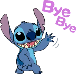 👋 f5adec0f Stitch Lilo & Stitch Bye Bye мультфильм, Дисней, Стич, волна, инопланетянин, пока telegram sticker
