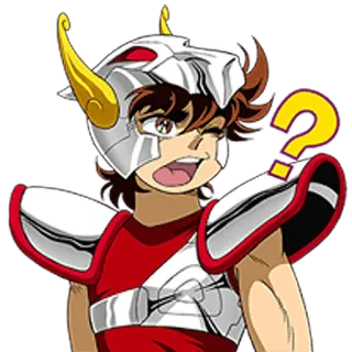 ❓ eaf966bf Seiya Saint Seiya 애니메이션, 세인트 세이야, 세이야, 질문, 스티커 telegram sticker