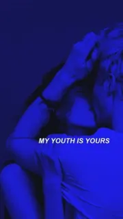 💜 15f1226b MY YOUTH IS YOURS juventud, amor, azul, relación, adolescente, romántico whatsapp sticker