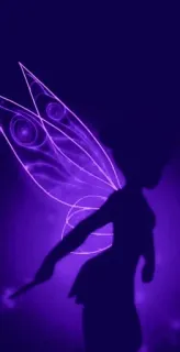 💜 1fcb1704 hada, fantasía, alas, morado, silueta, magia, brillo, resplandor whatsapp sticker