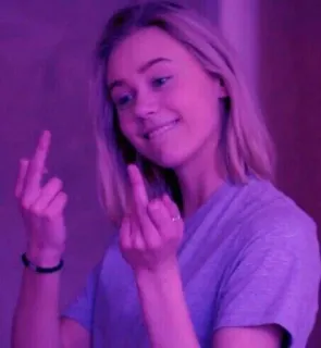 💜 6bc244ff dedo corazón, ofensivo, gesto, mujer whatsapp sticker