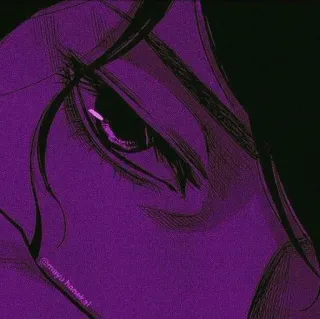 💜 9aca92d9 @mayu.hanekal ojo, cara, morado, arte, ilustración whatsapp sticker
