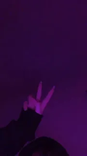 💜 9fab0088 gesto de mano, signo de paz, dedos, morado, mano whatsapp sticker