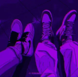 💜 a9df3aa6 - i missed you zapatos, piernas, zapatillas, te extrañé whatsapp sticker