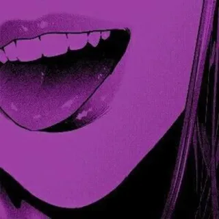 💜 c6616cd6 boca, lengua, anime, morado, dientes, dibujos animados, cara, persona whatsapp sticker