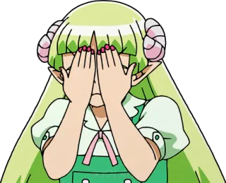 🙈 68ec1cec Anime Mädchen, Elf, Verstecken, Augen bedecken, Süß telegram sticker