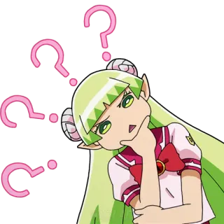 ❓ b71bc077 Anime, Frage, Denken, Verwirrt, Zweifel, Cartoon telegram sticker