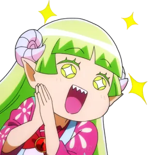🤩 f9394e69 Anime, Dämon, Süß, Funkelnd, Cartoon, Fröhlich, Aufgeregt telegram sticker