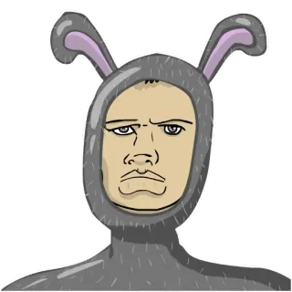 🐇 c2c72a3c coniglio, tuta, arrabbiato, costume, animale telegram sticker