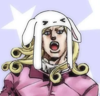 🌟 8b3e1932 Funny Valentine JoJo's Bizarre Adventure 面白いバレンタイン, ジョジョ, ウサギ, アニメ, 帽子 whatsapp sticker