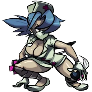 🌡 3af012b1 Valentine Skullgirls Anime, Jeu de combat, Infirmière, Armes tranchantes, Personnage de jeu vidéo whatsapp sticker