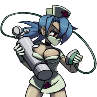 🌡 49166f99 Valentine Skullgirls Anime, Jeu, Infirmière, Saint-Valentin, Skullgirls, Jeu vidéo whatsapp sticker